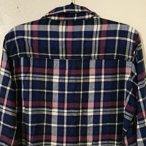 Jachs Girlfriend Boyfriend Fit Outdoorsy Blue Plaid Hiking Camping Fall Shirt M - Picture 7 of 8